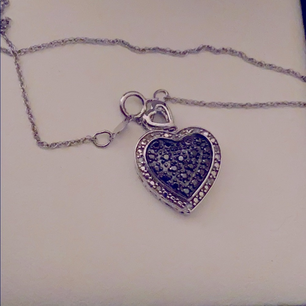 Littman Jewelers Black Diamond Heart Necklace
